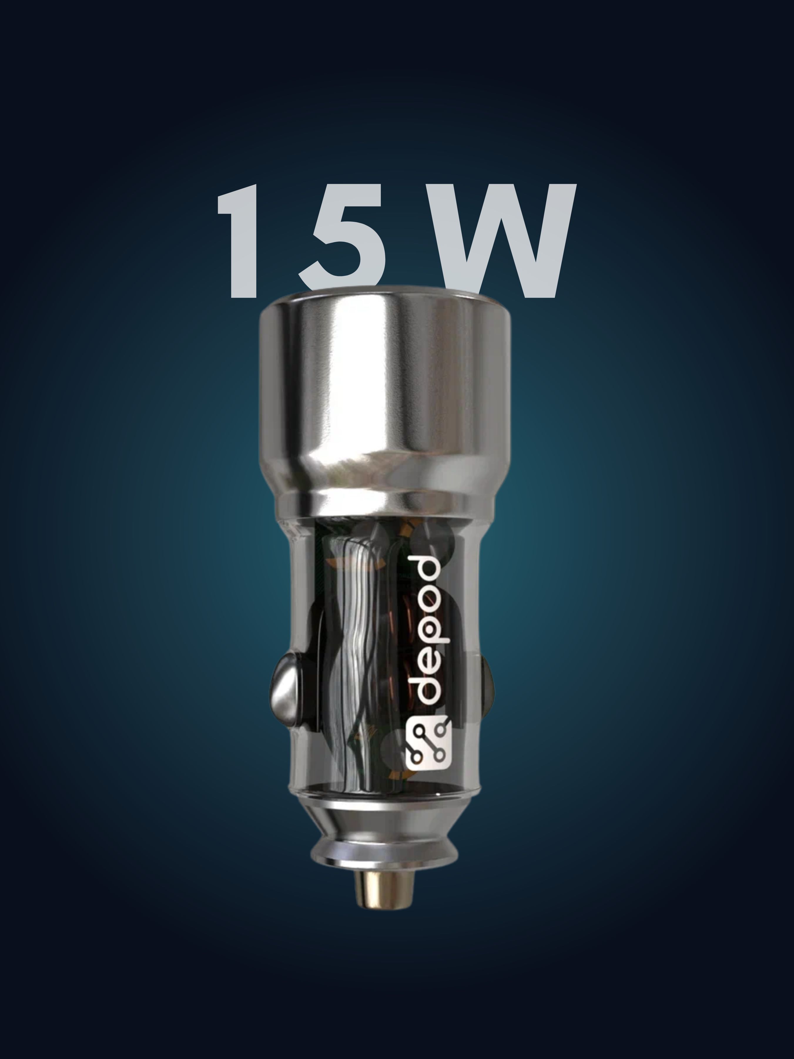 Автомобильное зарядное устройство DEPOD Limpid DCA-002, 15W, 3.1A